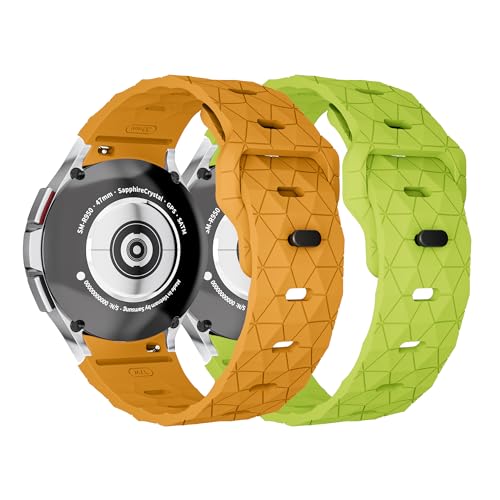 2 Pack Sport Armband für Samsung Galaxy Watch 6/5/4 40 44mm/6 Classic 43 47mm/5 Pro 45mm/4 Classic 42 46mm，20mm Weiches Silikon Fußball-Muster Ersatzarmband für Samsung Galaxy Active 2 Armband 40 44mm von SOLOLUP