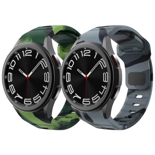 2 Pack Sportarmband für Samsung Galaxy Watch 7/6/5/4/FE 40mm 44mm/Watch 6 Classic 43 47mm/Watch 5 Pro 45mm/4 Classic 42mm 46mm,20mm No Gap Silikonarmband Ersatz Armband,Grau Tarnmuster/Grün Tarnmuster 2 Pack Sportarmband für Samsung Galaxy Watch 7/6/5/4/FE 40mm 44mm/Watch 6 Classic 43 47mm/Watch 5 Pro 45mm/4 Classic 42mm 46mm,20mm No Gap Silikonarmband Ersatz Armband,Grau Tarnmuster/Grün Tarnmuster von SOLOLUP