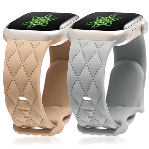 Gravierte Apfelband für Apple Watch Armband 45mm 44mm 42mm 49mm 41mm 40mm 38mm Damen Herren,2 Stück Silikon Sport Ersatzarmbänder für iWatch Armband Ultra/2 Series 9 8 7 6 5 4 3 2 1 SE Gravierte Apfelband für Apple Watch Armband 45mm 44mm 42mm 49mm 41mm 40mm 38mm Damen Herren,2 Stück Silikon Sport Ersatzarmbänder für iWatch Armband Ultra/2 Series 9 8 7 6 5 4 3 2 1 SE von SOLOLUP