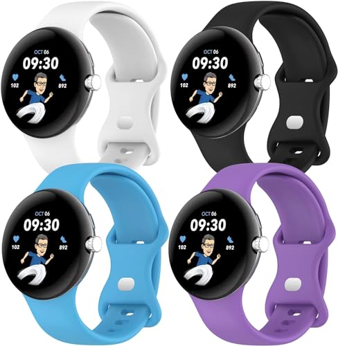 4 Pack Silikon Armband Kompatibel Mit Google Pixel Watch 3/2/1 41mm, Weiches Sport Ersatz Wasserdichtes Uhrenarmband 4 Pack Silikon Armband Kompatibel Mit Google Pixel Watch 3/2/1 41mm, Weiches Sport Ersatz Wasserdichtes Uhrenarmband von SOLOLUP