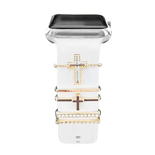 5 Stück dekorative Ringschlaufen aus Metall für Samsung Smart Watch Bands, Lederarmband Charms Silikonarmband Zubehör für Apple Watch iWatch Ultra Series 8 7 6 SE 5 4 3 2 1(nicht Band oder Uhr), 5 von SOLOLUP
