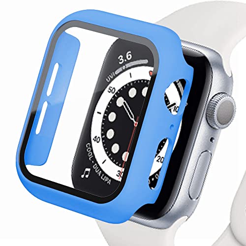 Displayschutz Kompatibel für Apple Watch Case 45mm 44mm 42mm 41mm 40mm 38mm, Hard PC Case mit HD Displayschutzfolie aus Gehärtetem Glas für iWatch Series 9 8 7 6 SE 5 4 3 2 1, Blau41mm Displayschutz Kompatibel für Apple Watch Case 45mm 44mm 42mm 41mm 40mm 38mm, Hard PC Case mit HD Displayschutzfolie aus Gehärtetem Glas für iWatch Series 9 8 7 6 SE 5 4 3 2 1, Blau41mm von SOLOLUP