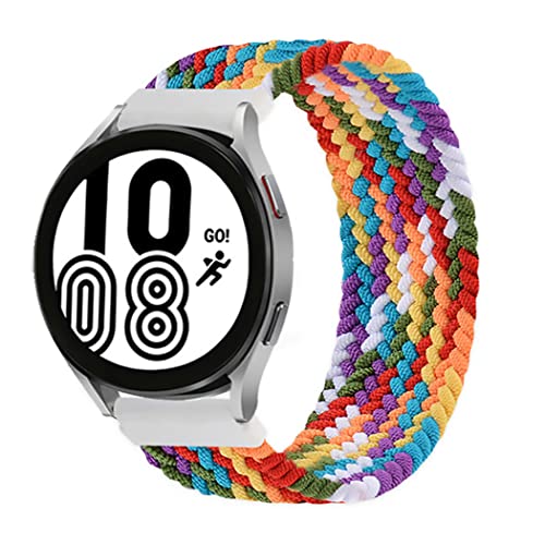 Geflochtenes Solo Loop Armband für Samsung Galaxy Watch 3 45mm Glaxy Watch 46mm für Huawei Watch 3,3 Pro,GT,GT2 Gt3,22mm Elastisch Uhrenarmband Sport Loop Ersatzarmband(Regenbogen,22mm-XS) von SOLOLUP