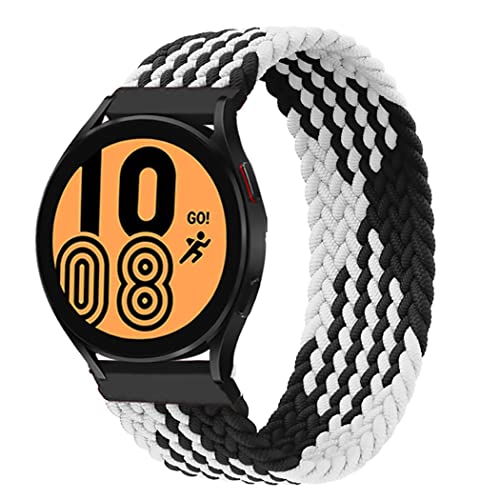 Geflochtenes Solo Loop Armband für Samsung Galaxy Watch 3 45mm Glaxy Watch 46mm für Huawei Watch 3,3 Pro,GT,GT2 Gt3,22mm Elastisch Uhrenarmband Sport Loop Ersatzarmband(Schwarz-Weiss,22mm-S) von SOLOLUP