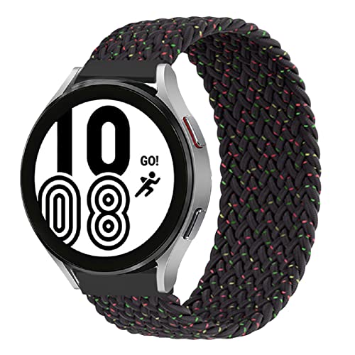 Geflochtenes Solo Loop Armband für Samsung Galaxy Watch 5/4 40mm 44mm/Galaxy Watch 5 Pro 45mm/Galaxy Watch 4 Classic 42mm 46mm, 20mm Elastisch Uhrenarmband Sport Ersatzarmband(Schwarze Einheit,M) von SOLOLUP