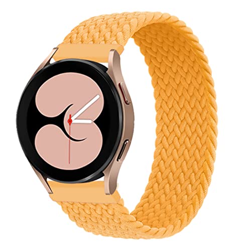 Geflochtenes Solo Loop Armband für Samsung Galaxy Watch 5/4 40mm 44mm/Galaxy Watch 5 Pro 45mm/Galaxy Watch 4 Classic 42mm 46mm, 20mm Elastisch Uhrenarmband Sport Loop Ersatzarmband(Gelb,20mm-XS) von SOLOLUP