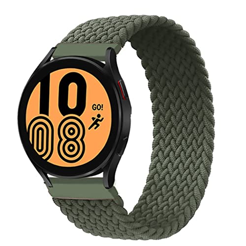 Geflochtenes Solo Loop Armband für Samsung Galaxy Watch 5/4 40mm 44mm/Galaxy Watch 5 Pro 45mm/Galaxy Watch 4 Classic 42mm 46mm, 20mm Elastisch Uhrenarmband Sport Loop Ersatzarmband(Grün,20mm-XXS) von SOLOLUP