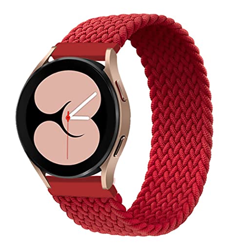 Geflochtenes Solo Loop Armband für Samsung Galaxy Watch 5/4 40mm 44mm/Galaxy Watch 5 Pro 45mm/Galaxy Watch 4 Classic 42mm 46mm, 20mm Elastisch Uhrenarmband Sport Loop Ersatzarmband(Rot,20mm-M) von SOLOLUP