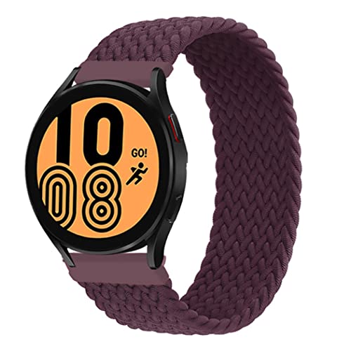 Geflochtenes Solo Loop Armband für Samsung Galaxy Watch 5/4 40mm 44mm/Galaxy Watch 5 Pro 45mm/Galaxy Watch 4 Classic 42mm 46mm, 20mm Elastisch Uhrenarmband Sport Loop Ersatzarmband(Weinrot,20mm-XS) von SOLOLUP