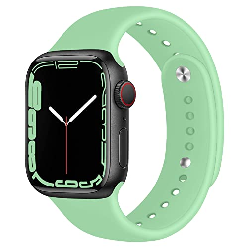 Kompatibel für Apple Watch Band 49mm 45mm 44mm 42mm Weiches Silikonarmband für iWatch Ultra Series 8 7 6 SE 5 4 3 2 1 Armband Damen Herren Armbänder, 42/44/45/49mm,Grün（Patentiert） von SOLOLUP