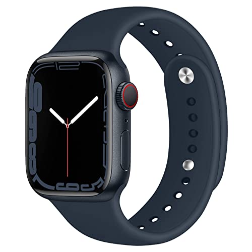 Kompatibel für Apple Watch Band 49mm 45mm 44mm 42mm Weiches Silikonarmband für iWatch Ultra Series 8 7 6 SE 5 4 3 2 1 Armband Damen Herren Armbänder, 42/44/45/49mm,Mitternacht（Patentiert） von SOLOLUP