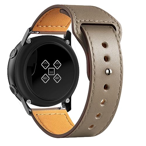 Leder Uhrenarmband für Samsung Galaxy Watch 6/5/4 40mm 44mm, 6 Classic, 5 Pro 45mm, 4 Classic 42mm 46mm - 20mm Ersatz Armband Quick Release Sport für Frau Mann - Flaches Grau Leder Uhrenarmband für Samsung Galaxy Watch 6/5/4 40mm 44mm, 6 Classic, 5 Pro 45mm, 4 Classic 42mm 46mm - 20mm Ersatz Armband Quick Release Sport für Frau Mann - Flaches Grau von SOLOLUP