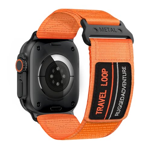 Nylon Sportarmband für Apple Watch Armband Ultra/2 49mm 45mm 44mm 42mm Herren,Soprt Loop Ersatzband Klettverschluss Band für iWatch Series 9/8/7/6/5/4/3/2/SE, Ultra2 49 45 44 42 mm,Orange,L Nylon Sportarmband für Apple Watch Armband Ultra/2 49mm 45mm 44mm 42mm Herren,Soprt Loop Ersatzband Klettverschluss Band für iWatch Series 9/8/7/6/5/4/3/2/SE, Ultra2 49 45 44 42 mm,Orange,L von SOLOLUP
