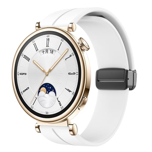 Silicon Armband für Huawei Watch GT 4 41mm Armband Damen Herren,Weiches Silikon-Sportarmband Verstellbares Atmungsaktiv Ersatzarmband mit Magnetverschluss für Huawei Watch GT 4 41mm Armbänder,Weiß Silicon Armband für Huawei Watch GT 4 41mm Armband Damen Herren,Weiches Silikon-Sportarmband Verstellbares Atmungsaktiv Ersatzarmband mit Magnetverschluss für Huawei Watch GT 4 41mm Armbänder,Weiß von SOLOLUP