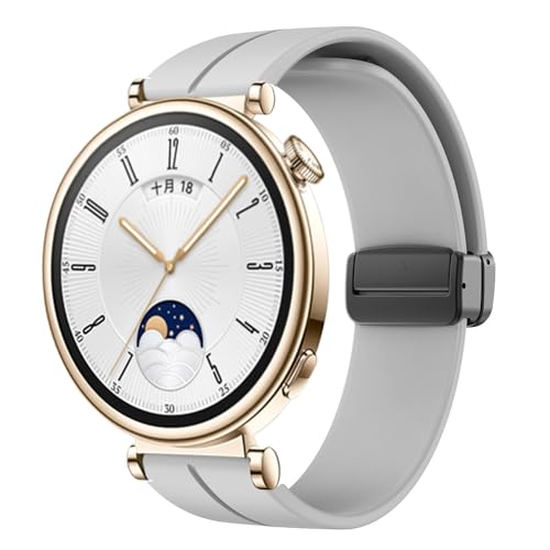 Silicon Armband für Huawei Watch GT 4 41mm Armband Damen Herren,Weiches Silikon-Sportarmband Verstellbares Atmungsaktiv Ersatzarmband mit Magnetverschluss für Huawei Watch GT 4 41mm Armbänder,Grau Silicon Armband für Huawei Watch GT 4 41mm Armband Damen Herren,Weiches Silikon-Sportarmband Verstellbares Atmungsaktiv Ersatzarmband mit Magnetverschluss für Huawei Watch GT 4 41mm Armbänder,Grau von SOLOLUP