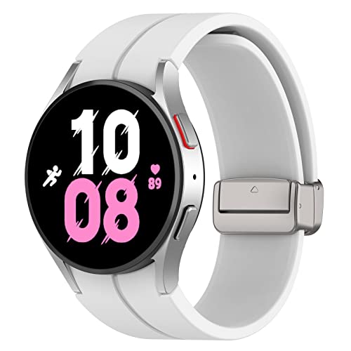 Sportarmbänder für Samsung Galaxy Watch 6/5/4 40mm/44mm Armband,Galaxy Watch 6 Classic 43mm 47mm,Galaxy Watch 5 Pro 45mm,Galaxy Watch 4 Classic 42mm/46mm,20mm weiche Silikonarmbänder，Weiß von SOLOLUP