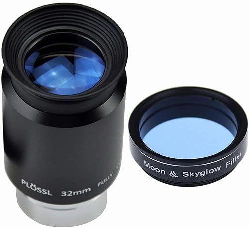 SOLOMARK 32 mm 1,25-Zoll-Plossl-Teleskop-Okular und Moon Skyglow-Filter-Kit – 4-Element-Plossl-Design – mit Gewinde für Standard-1,25-Zoll-Astronomiefilter von SOLOMARK