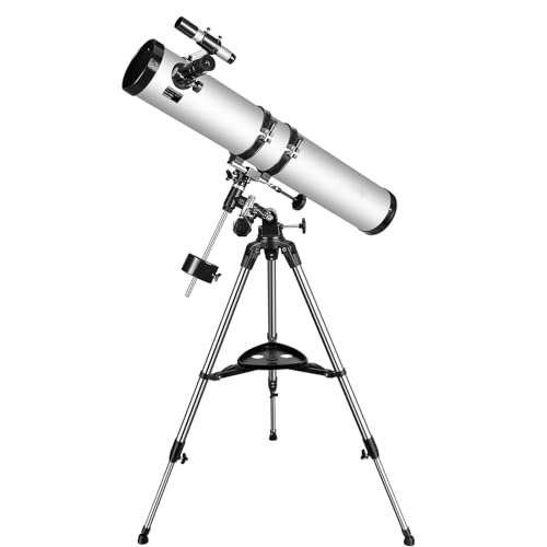 Teleskop 114EQ Newton-Reflektor teleskope für Erwachsene, professionelle Teleskope für Erwachsene Astronomie, kommt mit 1,5X Barlow-Linse Smartphone-Adapter von SOLOMARK