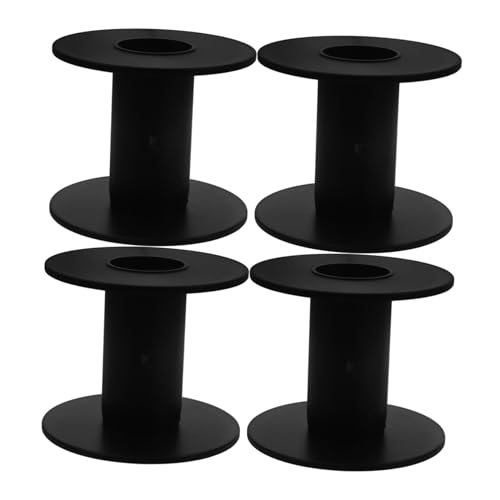 SOLUSTRE 1 Satz Rollen Scheibe Kabelspulen Leere Drahtspulen Kunststoffspulen Spulen Zum Aufwickeln Angelschnur Spule Drahtspulen Aus Kunststoff Multifunktionsspulen Plastik Black 4 Stück von SOLUSTRE