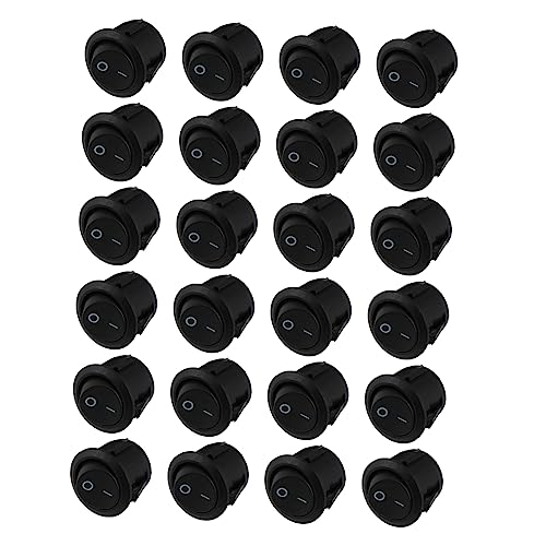 SOLUSTRE 1 Satz Schalter Elektronik Zubehör Boot Zubehör The Shift Bootszubehör Boat Accessories Boot Umschalten Für Boot An Aus 2-polig Kontrolle Leistung Druckknopf Plastik Black 24 Stück von SOLUSTRE
