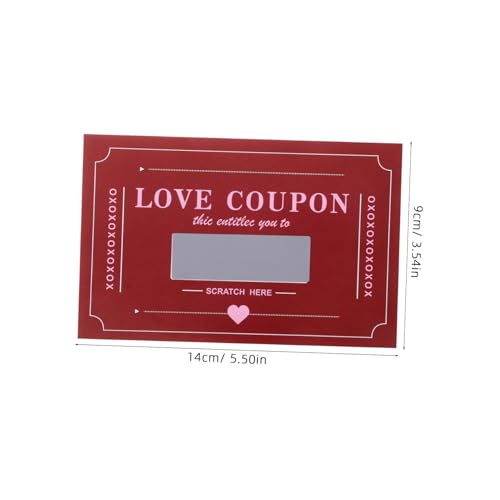 SOLUSTRE 20 Blatt Rubbelkarten Zum Valentinstag Gutscheinkarten Valentinstagskarten Rubbelkarten Valentinstagsgutscheine Valentinstags Rubbelkarten Dankeskarten Rotes Papier von SOLUSTRE