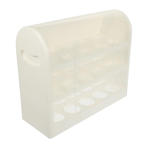 SOLUSTRE 2st Aufbewahrungsbox Für Eier Schublade Eierschale Umdrehen Organizer Für Gefriereier Plastik Ei Eierbehälter Für Kühlschrank Tischspender Eierregal Schreibtisch Eierablage Pp von SOLUSTRE