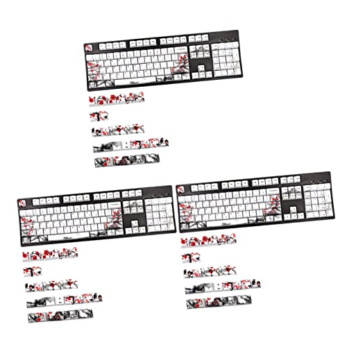 SOLUSTRE 3 Sätze à 128 Stück Tastenkappe Tastaturzubehör Ersatzkappen Für Tastaturen Kappen Für Mechanische Tastaturen Tastaturschutz Computertastaturen Pbt Anpassen Sublimation von SOLUSTRE