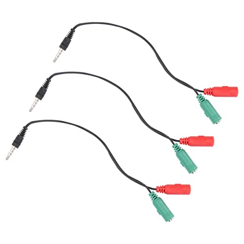 SOLUSTRE 3-teiliger 2-in-1-kopfhörer-splitter Audio-Adapter Multifunktions-kabelteiler für Laptop Handy Sicher Einfach Anzuschließen von SOLUSTRE