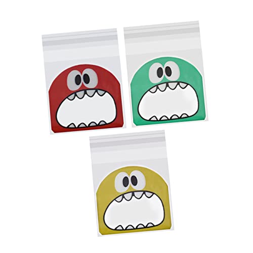SOLUSTRE 300 Stk Big Mouth Little Monster Baking Geschenkverpackungsbeutel Partybevorzugungstaschen Plätzchen Polybeutel Klare Cellotaschen Transparente Bonbontüten Brottüten Lebensmittel von SOLUSTRE