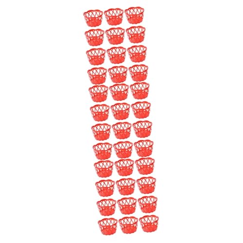 SOLUSTRE 36 Stk Eierverpackungskorb Roter Einkaufskorb Mini Körbe Rustikaler Eierkorb Aus Draht Supermarkt Eierverpackungshalter Mini-eier Früchtekorb Frittierkorb Plastik Schließfach Obst von SOLUSTRE