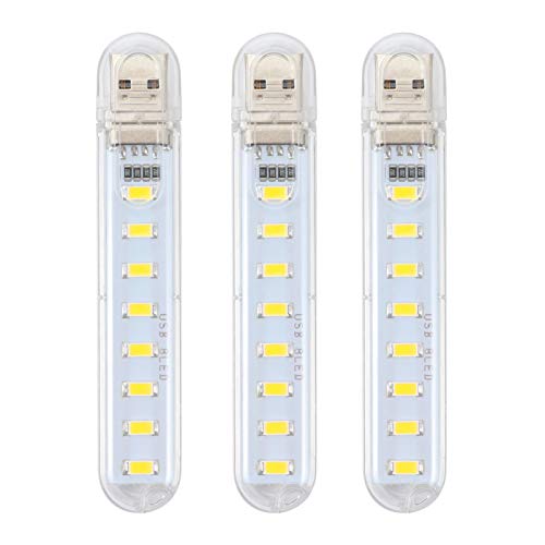 SOLUSTRE 3Pcs USB Lesen Lampe Wiederaufladbare LED Licht Lampe Tragbare USB Nacht Lampe für Computer Laptop Notebook Warmes Licht von SOLUSTRE