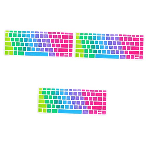 SOLUSTRE 3st Tastaturfolie Für Laptops Komplete Tastaturabdeckung Tastaturhaut Aus Silikon Farbige Tastatur Tastaturschutzabdeckung Laptop-Tastatur-Dekoration Gradient Kieselgel Schutzhülle von SOLUSTRE