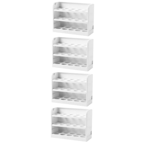 SOLUSTRE 4 Stück Kühlschrank Aufbewahrungsbox Eierregal Organizer-behälter Kühlschrank Eierhalter Kühlschrank-organizer Eierschalen Für Kühlschränke Haushalt Lebensmittel Weiß Plastik von SOLUSTRE