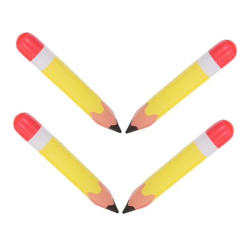 SOLUSTRE 4 Stück aufblasbares Bleistiftspielzeug Aufblasbare Bleistiftdekorationen Riesenstifte Aufblasbare Bleistifte, Jumbo-Requisiten Große Bleistifte Jumbo Bleistift- PVC Gelb von SOLUSTRE