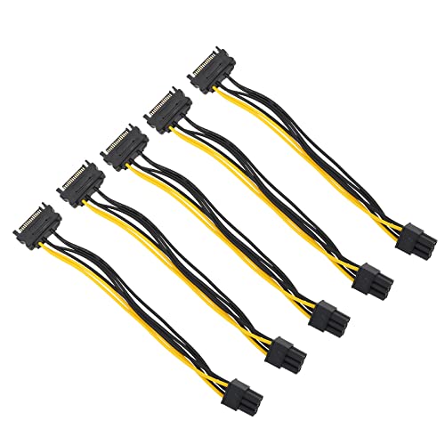 SOLUSTRE 5 Stk Stromkabel Grafikkarte 15-pin- -zu-6-pin-pci-e-kabel Kabel Für Grafikkarten Gpu-stromkabel Gpu-netzkabel Verlängerungskabel Gpu-zubehör Netzteil Adapter Abs 6polig von SOLUSTRE