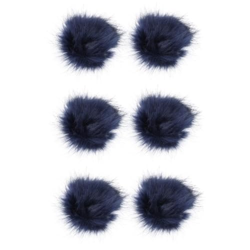 SOLUSTRE 6 Stk Nachgemachter Waschbärfuchspelzknäuel Hüte Wollknäuel Zubehör Diy Pom Pompons Für Mützen Pom Pom Schlüsselanhänger Flauschige Bastelbällchen Kunstfell Bommel Blinddarm Haar von SOLUSTRE