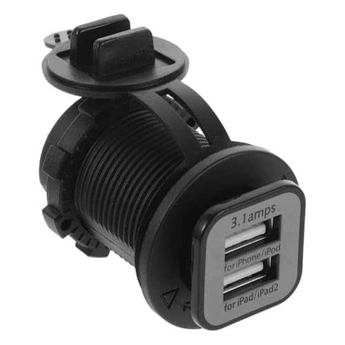 SOLUSTRE 12-24V Auto Zigarette Leichter Buchse Splitter Dual USB Port für Handy GPS (Schwarz) von SOLUSTRE