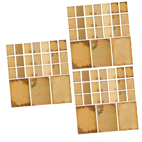 SOLUSTRE Grußkarten 72 Blatt Kraftpapier Braunes Pergamentpapier Braune Umschläge Grußkartenumschläge Pergamentpapier Zum Schreiben Antikes Einladungspapier Kraftpapier Briefumschlag von SOLUSTRE