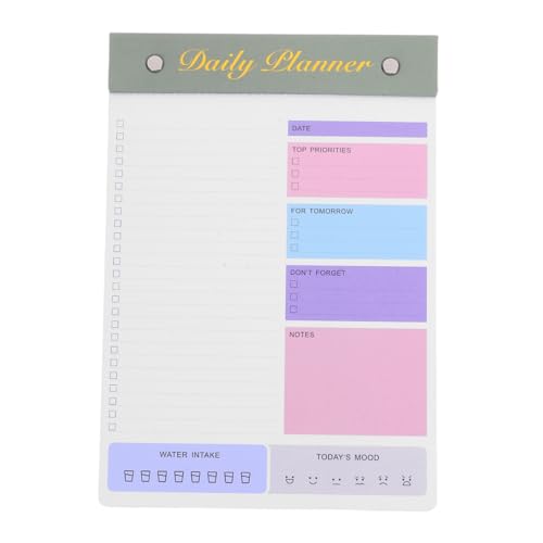 SOLUSTRE Notizbuch professionelle Zeichen Abziehbilder berühren Zeitplan-Notizblock Abreißnotizblock Grün Notizblock täglicher Planungsblock Notizblock für die Arbeit Papier Olive Green von SOLUSTRE