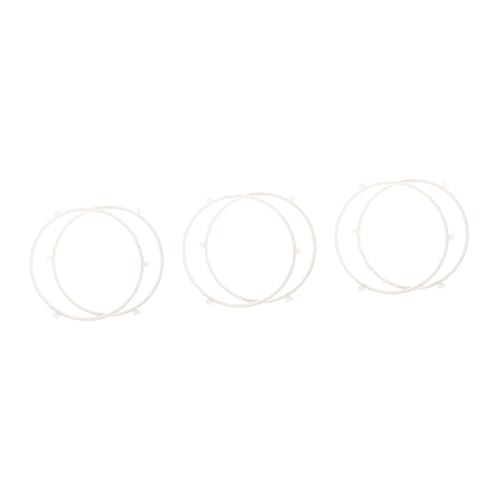 SOLUSTRE Ofenblech 6 Stück Ofenblech Mikrowellenplatte Rotierende Tabletthalterung Mikrowellen-Glastablett-Ring Rundes Tablett Kunststoffschalen Mikrowellen-Glasplatte Glasplatten-Tablett von SOLUSTRE