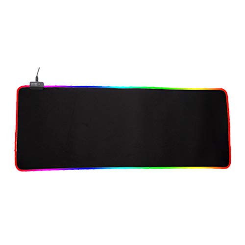 SOLUSTRE Schwarzes Mauspad Tastatur-pad Leuchtendes Mauspad RGB-mauspad Tastaturmatte Gaming-mauspad Scheinen von SOLUSTRE