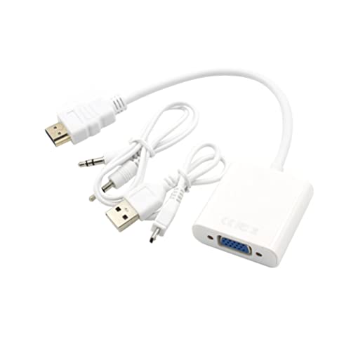 SOLUSTRE - Zu- Adapter Zum Displayport-Adapter Zum Konverter Zum Ausgangskabel Mit Audioadapter Zum Adapter Zum Kabel Zu Vga Mit Audio-Adapter Zum Vga-Adapter Weiß Adapterkabel 1080p von SOLUSTRE