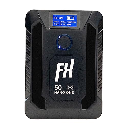 SONGING FXLION Nano ONE -PRO Kleiner V-Mount/V-Lock Akku mit Typ C, D-Tap, USB A, Micro USB für Kameras, Camcorder, große LED-Leuchten, Monitore, MacBook und Smartphone (50Wh) von SONGING