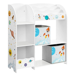 SONGMICS Kinderregal weiß 93,0 x 29,5 x 100,0 cm von SONGMICS