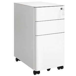 SONGMICS Rollcontainer weiß 3 Auszüge 30,0 x 46,0 x 59,2 cm von SONGMICS