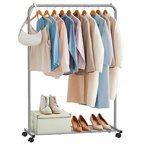 SONGMICS Rollgarderobe grau Metall 91,0 x 158,0 cm von SONGMICS