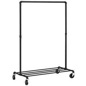 SONGMICS Rollgarderobe schwarz Metall 100,0 x 163,0 cm von SONGMICS