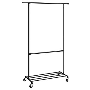 SONGMICS Rollgarderobe schwarz Metall 100,0 x 198,0 cm von SONGMICS