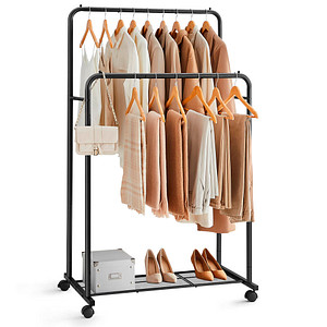SONGMICS Rollgarderobe schwarz Metall 92,5 x 142,0/158,0 cm SONGMICS Rollgarderobe schwarz Metall 92,5 x 142,0/158,0 cm von SONGMICS