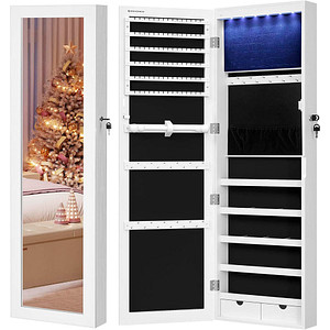 SONGMICS Schmuckschrank weiß ohne Fachböden mit Beleuchtung SONGMICS Schmuckschrank weiß ohne Fachböden mit Beleuchtung von SONGMICS